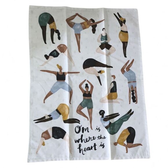 Anthro Om Is Where The Heart Is Yoga Dish Towel - Picture 1 of 2